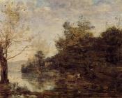 让 巴蒂斯特 卡米耶 柯罗 : Cowherd by the Water